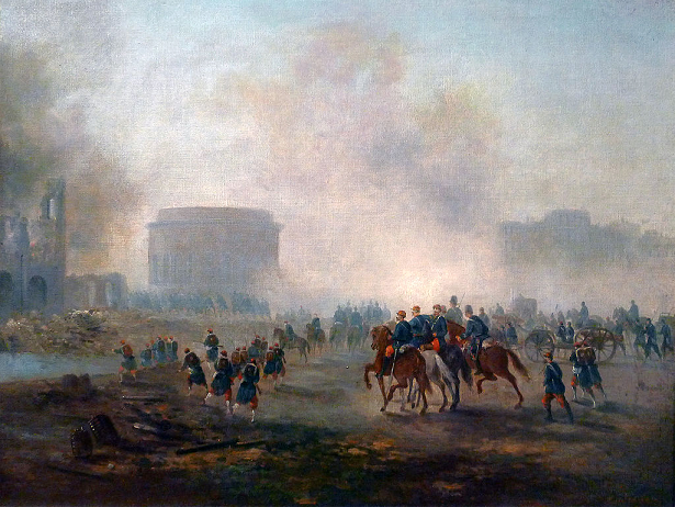 La Villette cerne par les troupes versaillaises - par Gustave Boulanger - Muse Carnavalet.